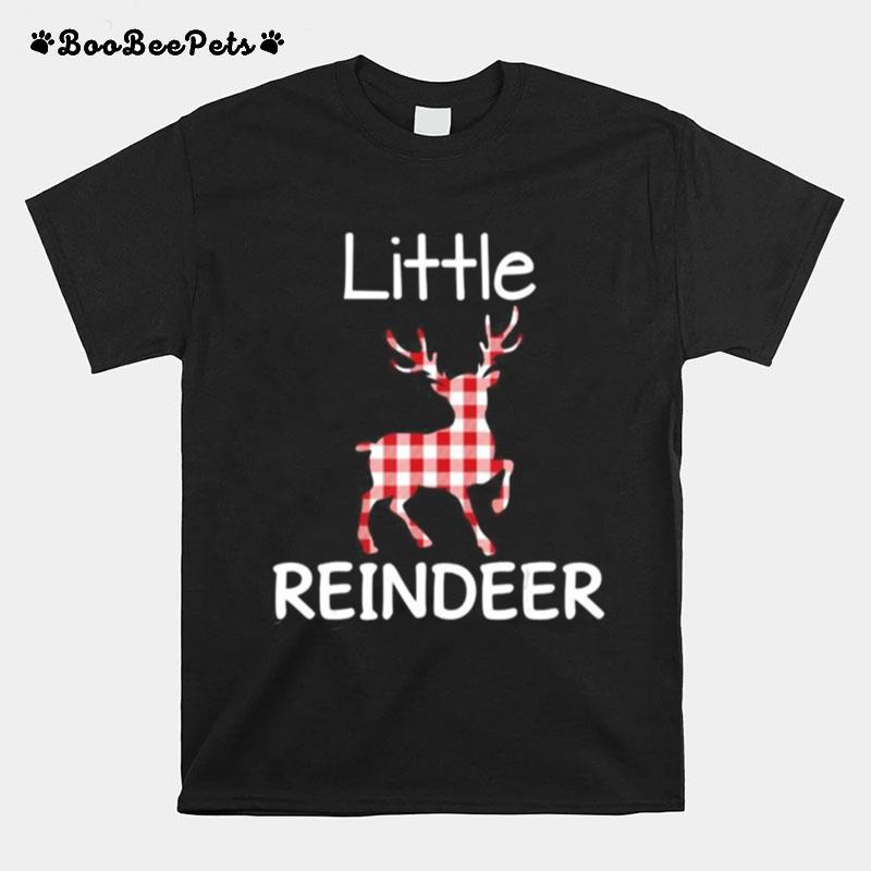 Little Reindeer Plaid Matching Family Ugly Sweater Christmas T-Shirt