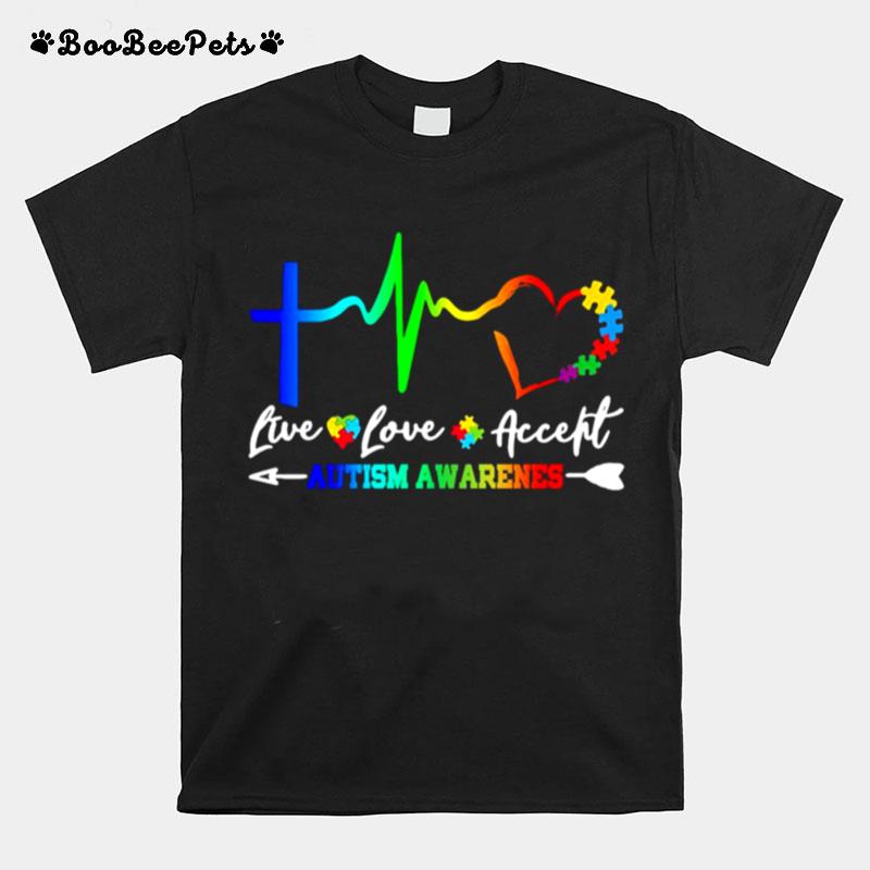 Live Love Accept Autism Awarenes T-Shirt