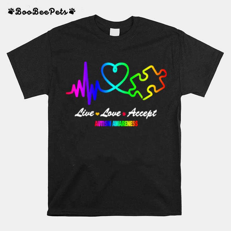 Live Love Accept Autism Awareness T-Shirt