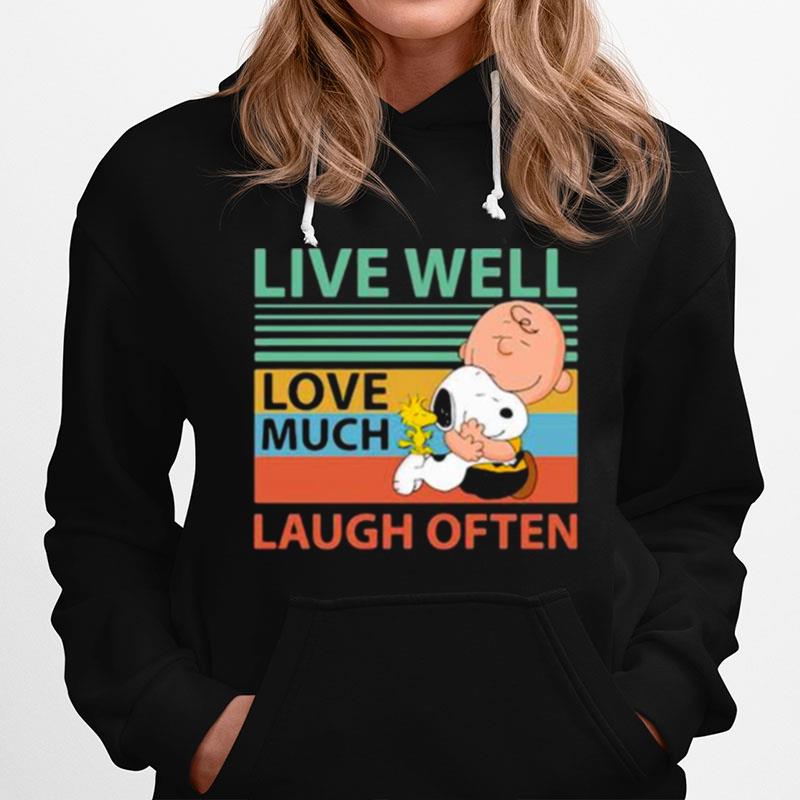 Live Well Love Much Laugh Often Snoopy Peanuts Vintage Hoodie