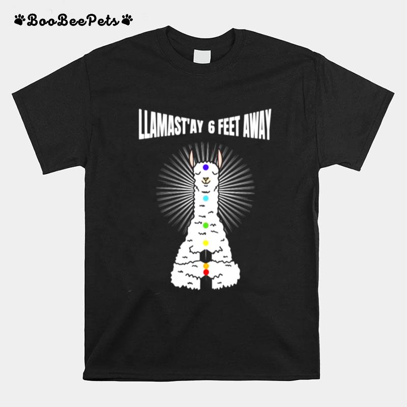 Llamastay 6 Feet Away Namaste T-Shirt