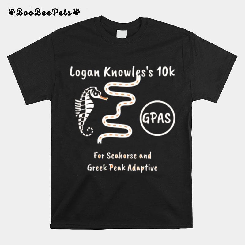 Logan Knowless 10K Gpas For Seahorse And Greek Peak Adaptive T-Shirt