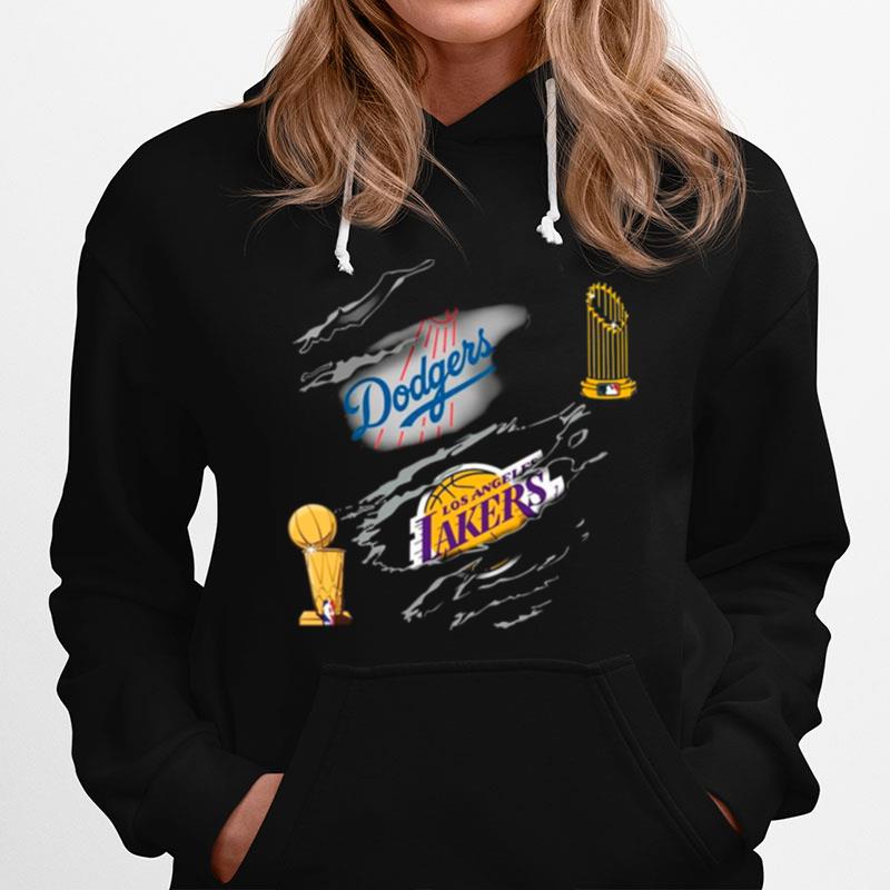 Los Angeles Dodgers And Los Angeles Lakers Champions Hoodie
