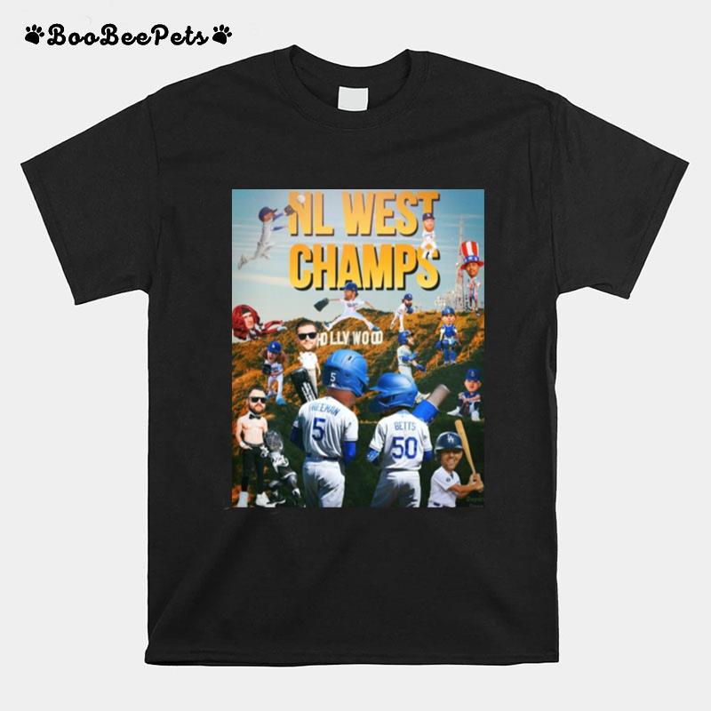 Los Angeles Dodgers Baseball Nl West Champs 2022 Hollywood T-Shirt