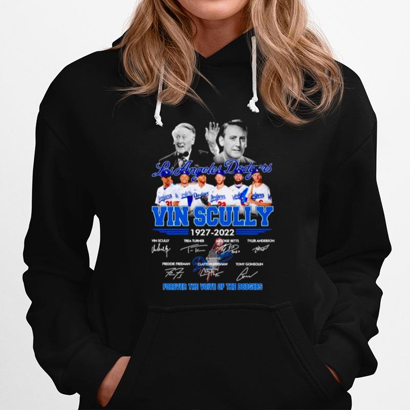 Los Angeles Dodgers Vin Scully Forever The Voice Of The Dodgers Signatures Hoodie