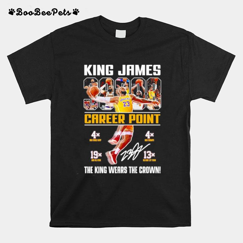 Los Angeles Lakers King James 38388 Career Point The King Wears The Crown With Signature T-Shirt