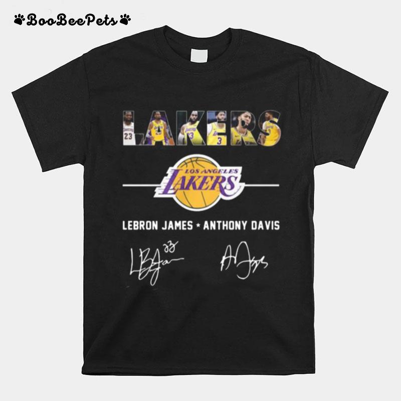 Los Angeles Lakers Lebron James Anthony Davis Signatures T-Shirt
