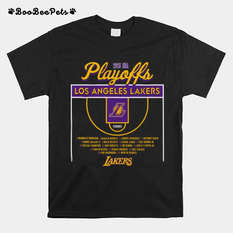 Los Angeles Lakers Stadium Essentials Unisex 2023 Nba Playoffs Roster T-Shirt