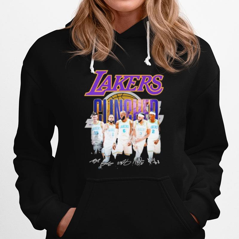 Los Angeles Lakers Team Clinched 2023 Nba Playoffs Signatures Hoodie
