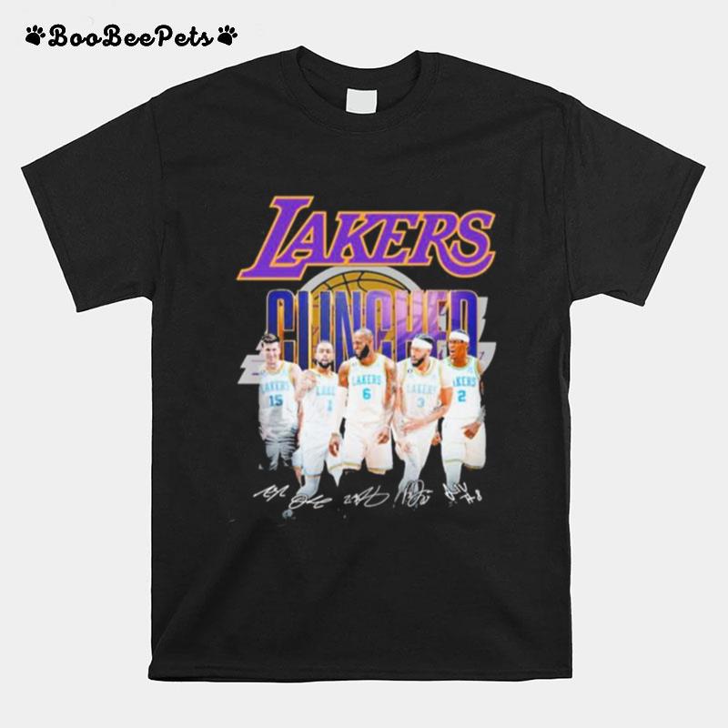 Los Angeles Lakers Team Clinched 2023 Nba Playoffs Signatures T-Shirt