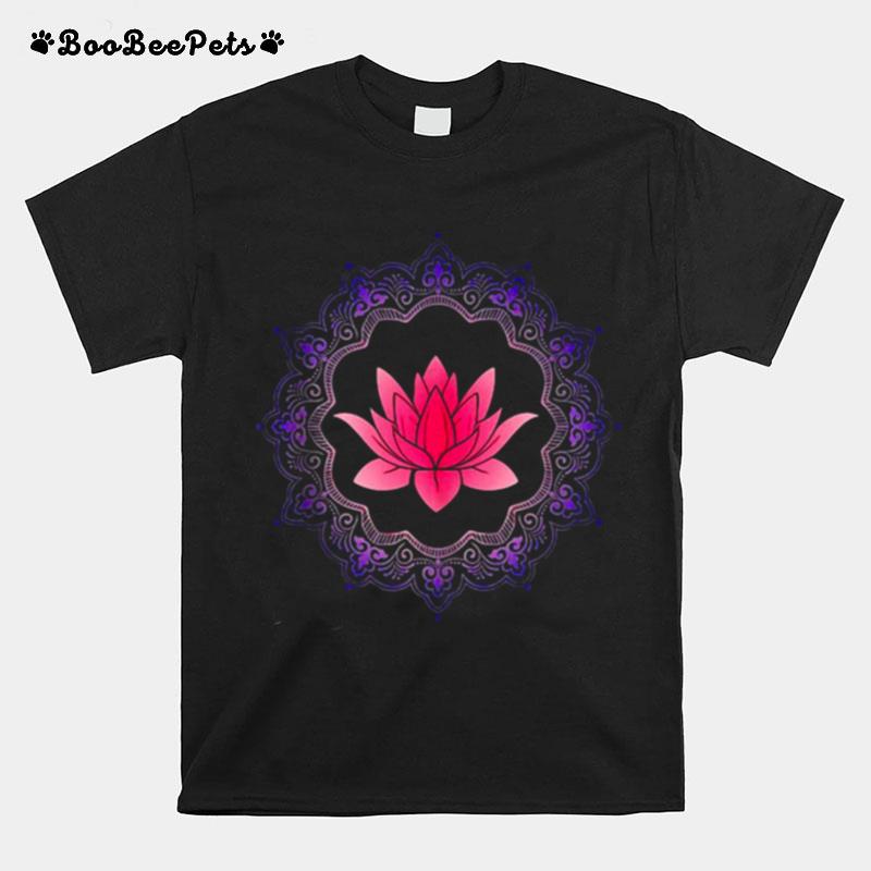 Lotus In Mandala Circle Yoga Women Meditation T-Shirt