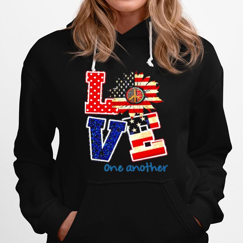 Love American Flag One Another Hoodie