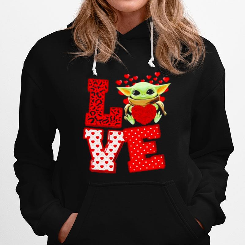 Love Baby Yoda Star Wars Heart Valentine Day Hoodie