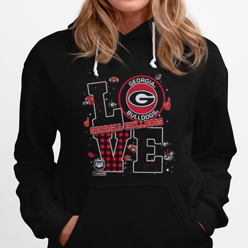 Love Buffalo Plaid Georgia Bulldog Hoodie