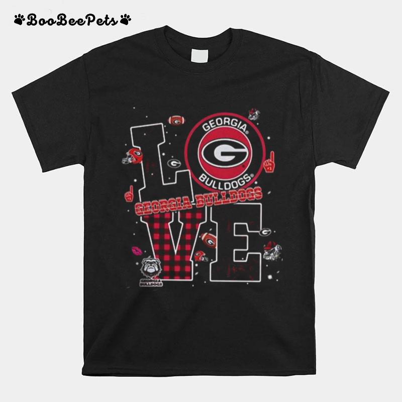 Love Buffalo Plaid Georgia Bulldog T-Shirt