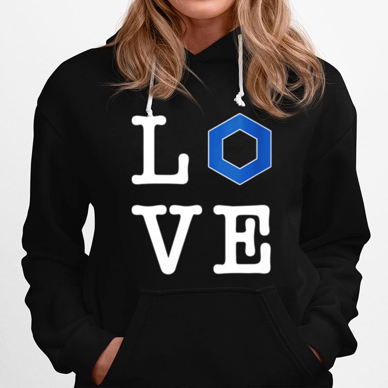 Love Chainlink Crypto Cryptocurrency Hodl Link Logo Hoodie