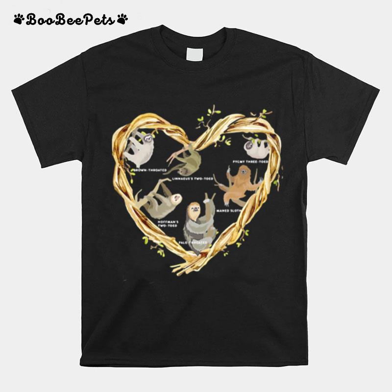 Love Chart Sloth Heart T-Shirt