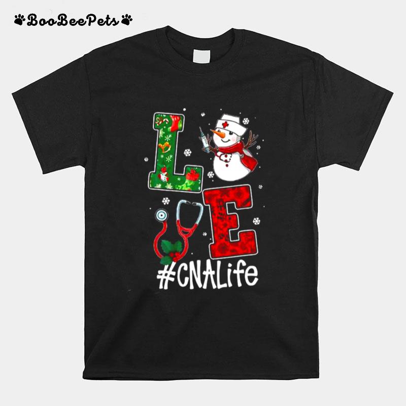 Love Cna Life Snowman Nurse Christmas T-Shirt