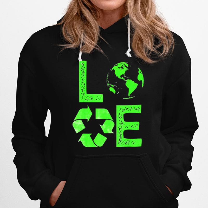 Love Earth Day 90S Planet Vintage Recycling Hoodie