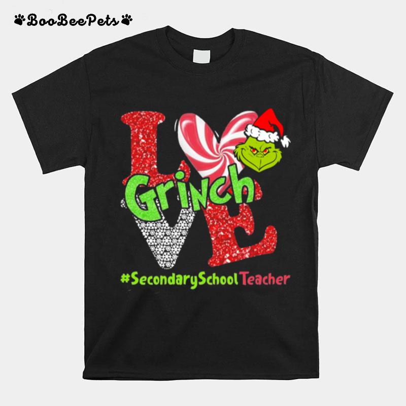 Love Grinch Secondary School Teacher Christmas T-Shirt