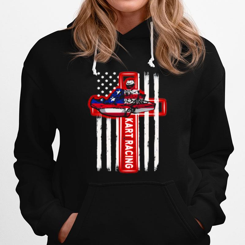 Love Kart Racing American Flag Hoodie