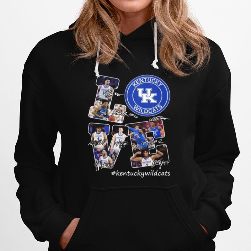 Love Kentucky Wildcats Players Signatures Hoodie