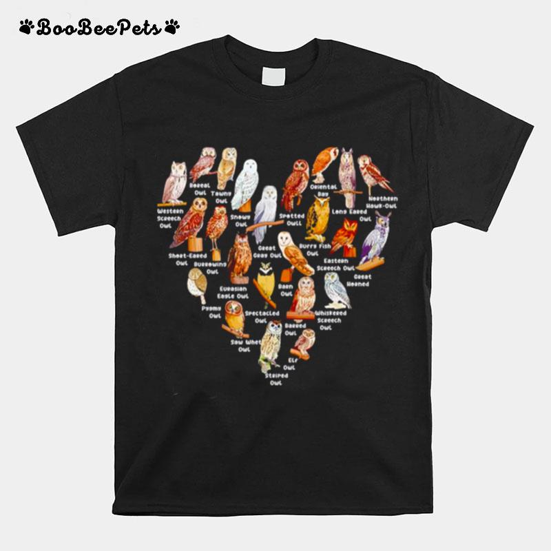 Love Owls Heart T-Shirt