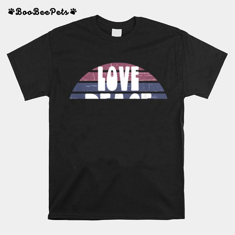 Love Peace Cats Retro Sunset Vintage T-Shirt