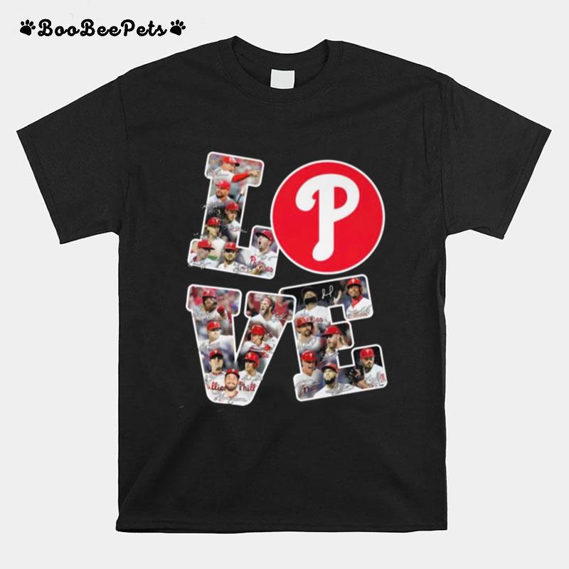 Love Philadelphia Phillies Thank You 2022 World Series Signatures T-Shirt