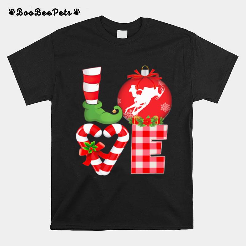 Love Snowboarding Pajama Elf Mery Christmas T-Shirt