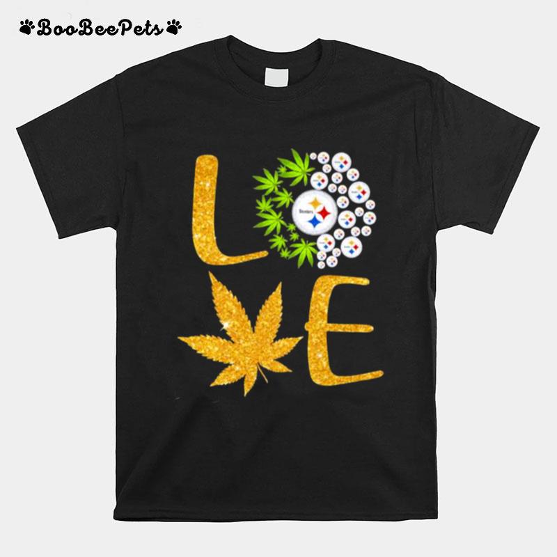 Love Steelers Cannabis Football T-Shirt