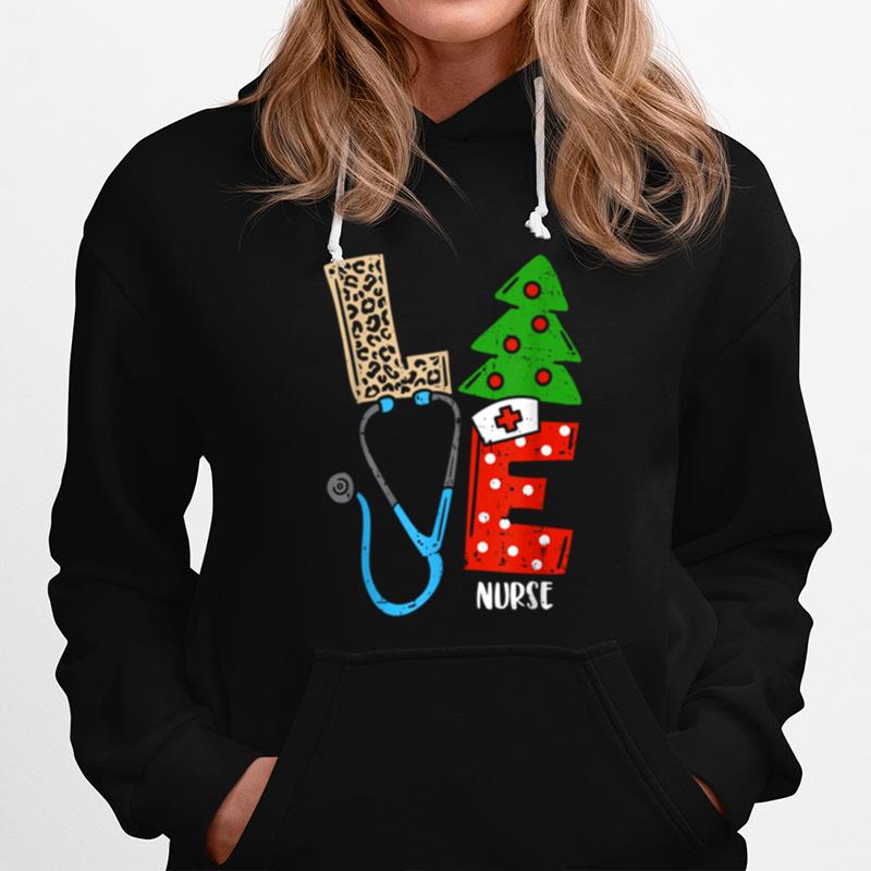 Love Stethoscope Snowflake Nurse Christmas Scrub Xmas Family Hoodie
