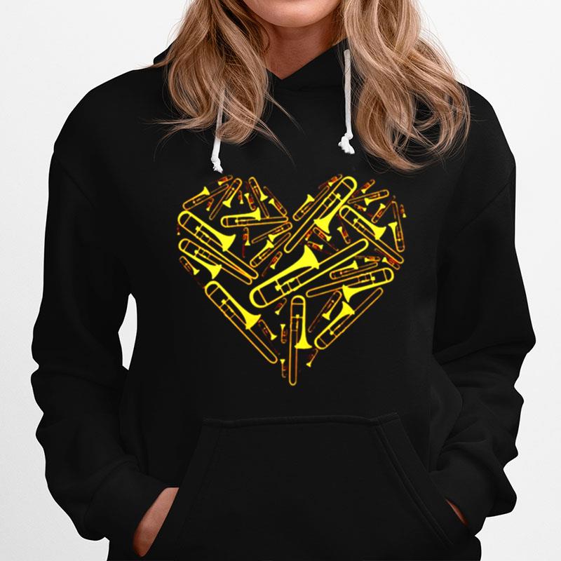 Love Trombone Heart Hoodie