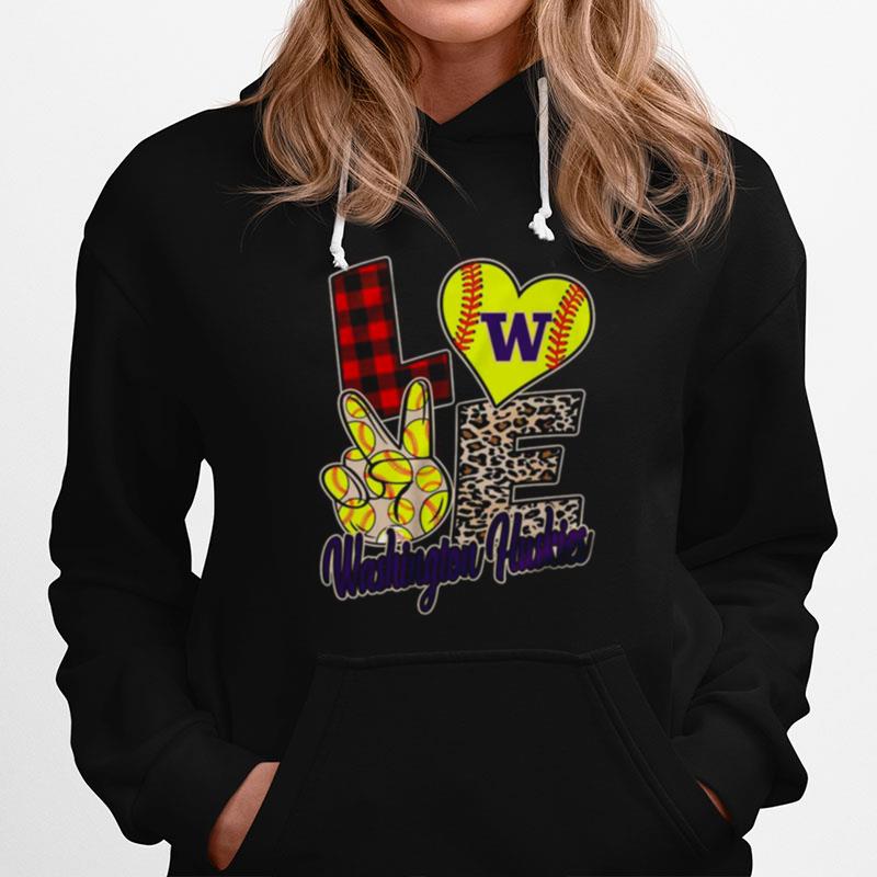 Love Washington Huskies Softball Team Hoodie