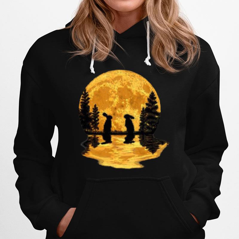 Lovely Bunny Rabbit Rabbits Moon Night Sky Design Hoodie