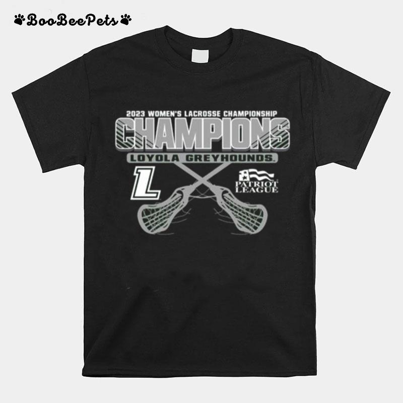 Loyola Greyhounds 2023 Patriot League Womens Lacrosse Tournament Champions T-Shirt