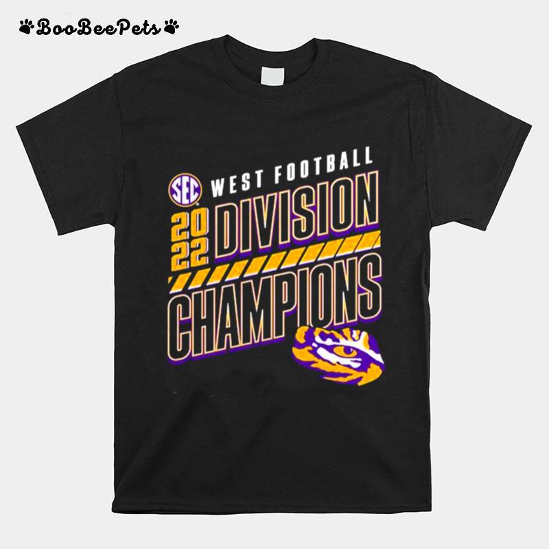 Lsu Tigers 2022 Sec West Division Football Champions Slanted Knockout T-Shirt