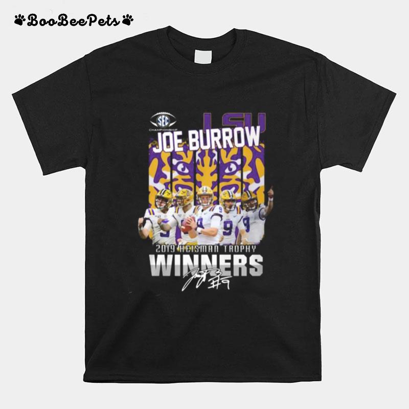 Lsu Tigers Joe Burrow 2019 Heisman Trophy Winners Signature T-Shirt