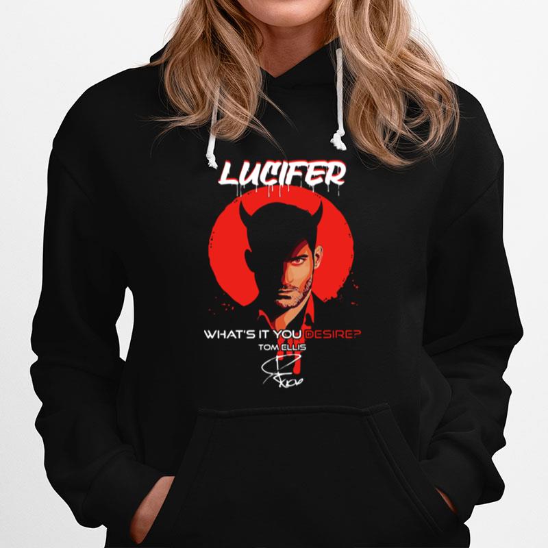 Lucifer Whats It You Desire Tom Ellis Signature Moonblood Vampire Hoodie