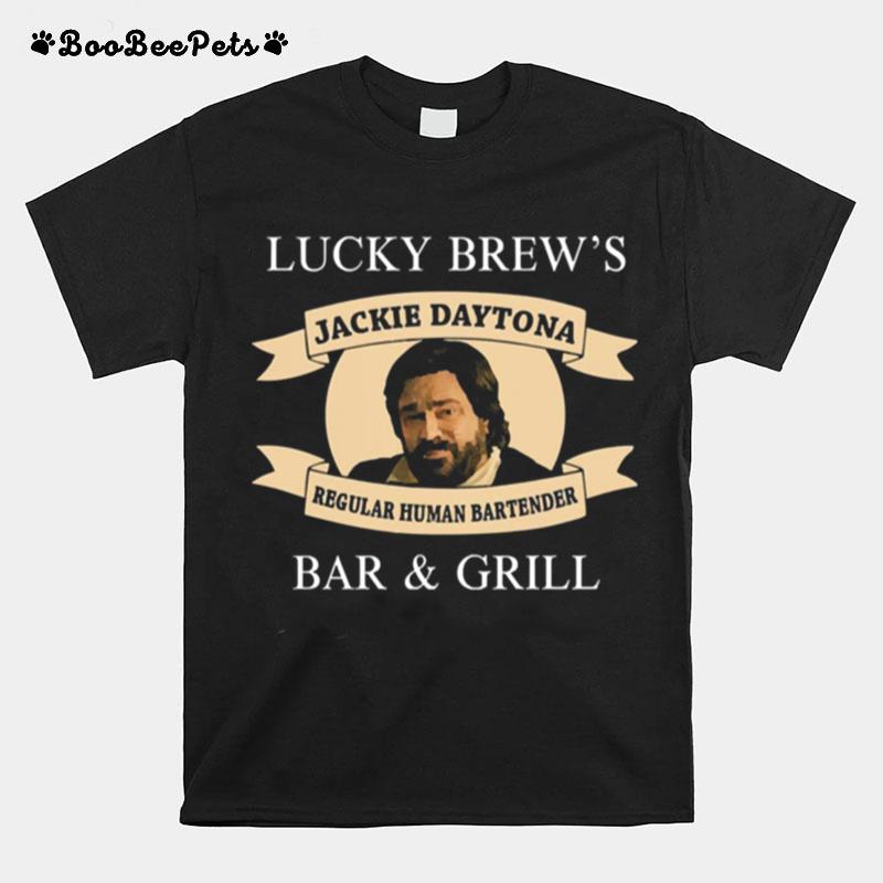 Lucky Brews Bar And Grill Regular Human Bartender T-Shirt