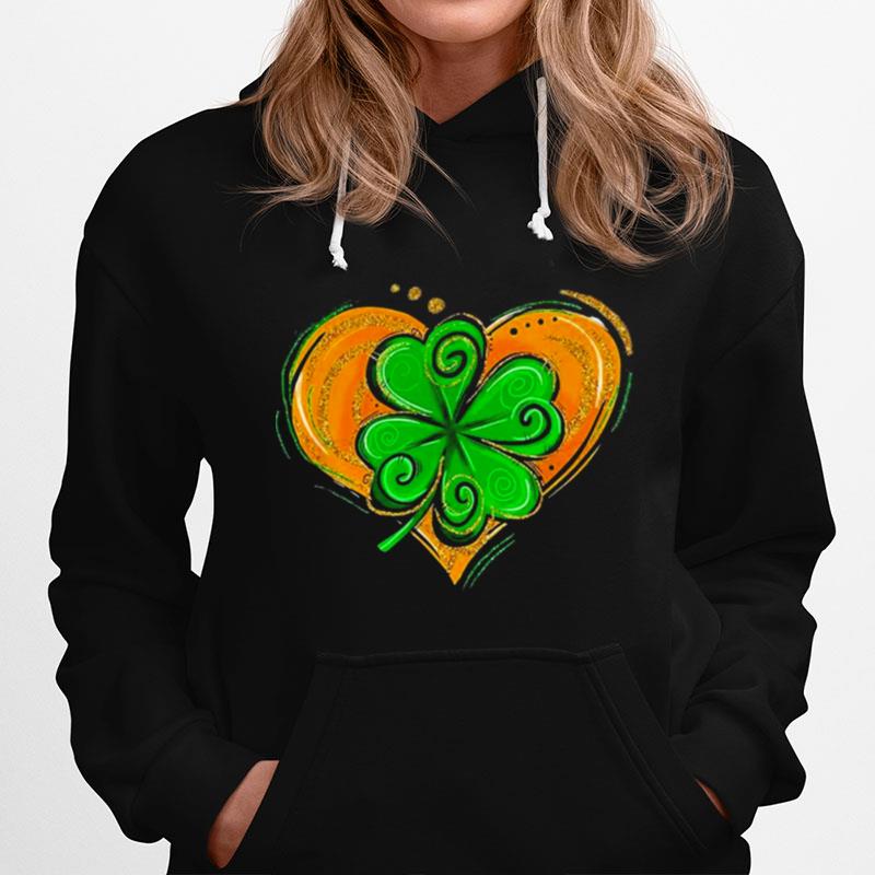 Lucky Shamrock Heart Love Irish Clover St.Patricks Day Shamrock Hoodie