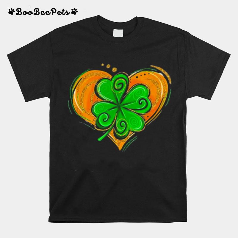 Lucky Shamrock Heart Love Irish Clover St.Patricks Day Shamrock T-Shirt