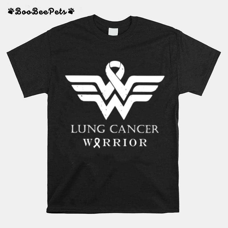Lung Cancer Warrior Wonder Woman Logo T-Shirt