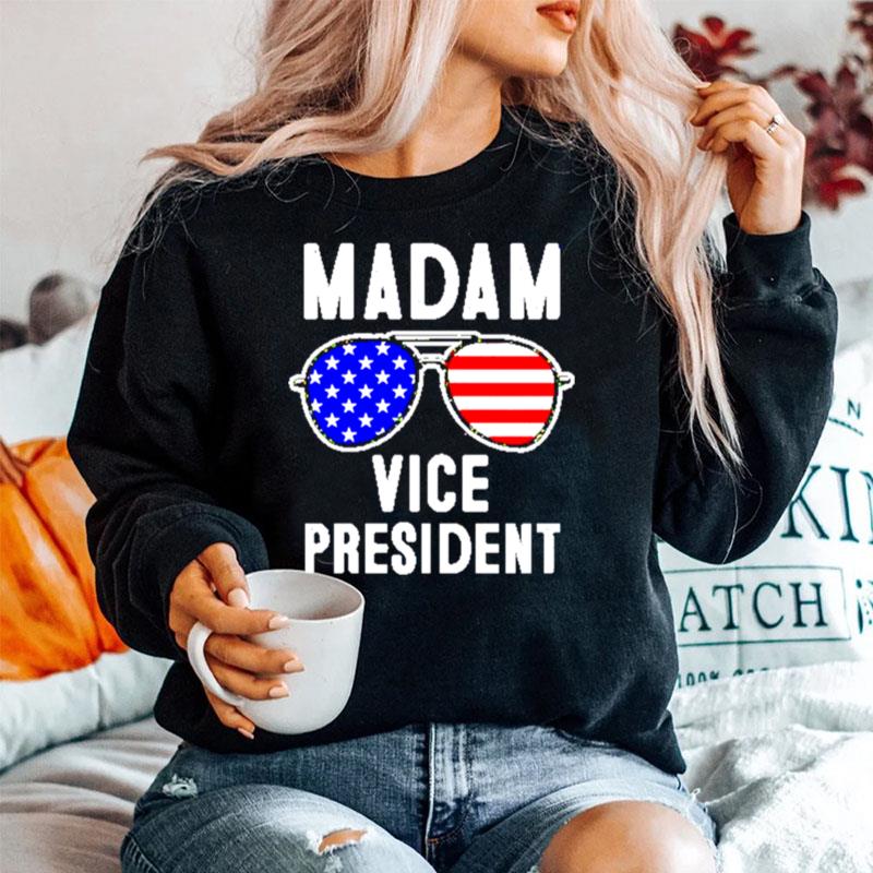 Madam Vice President Glasses American Flag Sweater