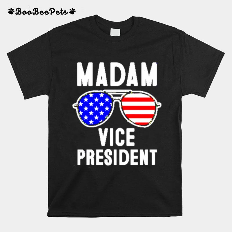Madam Vice President Glasses American Flag T-Shirt