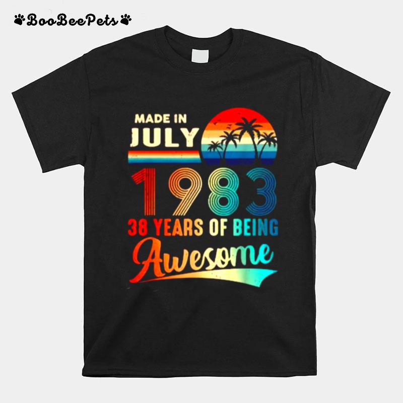 Made In July 38 Years Of Being Awesome Vintage 38Th Birthday T-Shirt