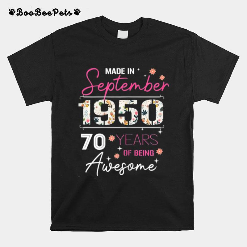 Made In September 1950 70 Years T-Shirt
