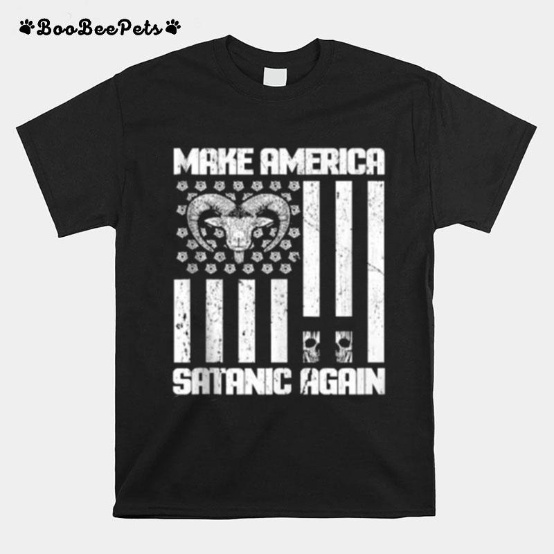 Make America Satanic Again Amemrican Flag T-Shirt