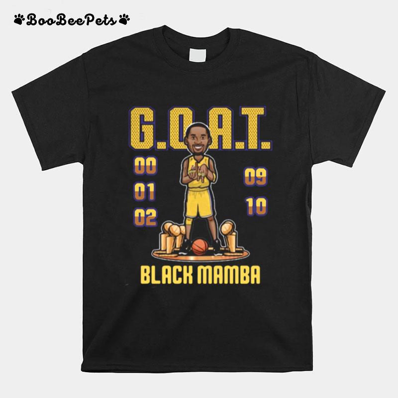 Mamba Day X Goat Kobe Won 5 Rings 00 01 02 09 10 T-Shirt