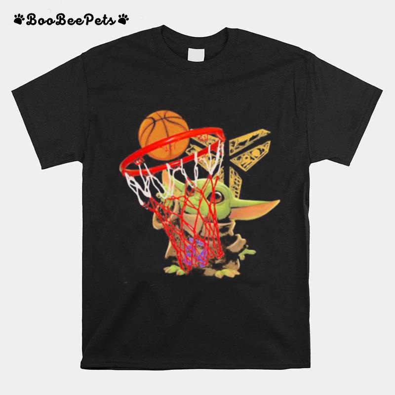 Mamba Forever Kobe Bryant Baby Yoda Playing Basketball T-Shirt